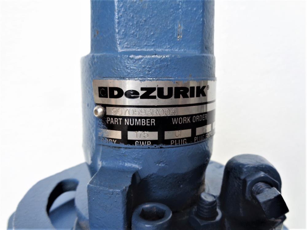 Dezurik 4" 2-Way Flanged Plug Valve, Carbon Iron, 9070593R004